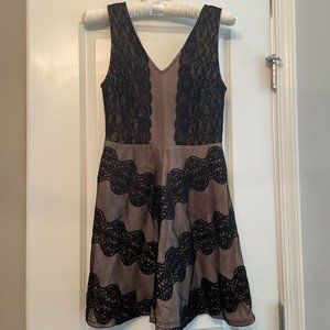 Miami Black and Tan Lace Dress Size Medium